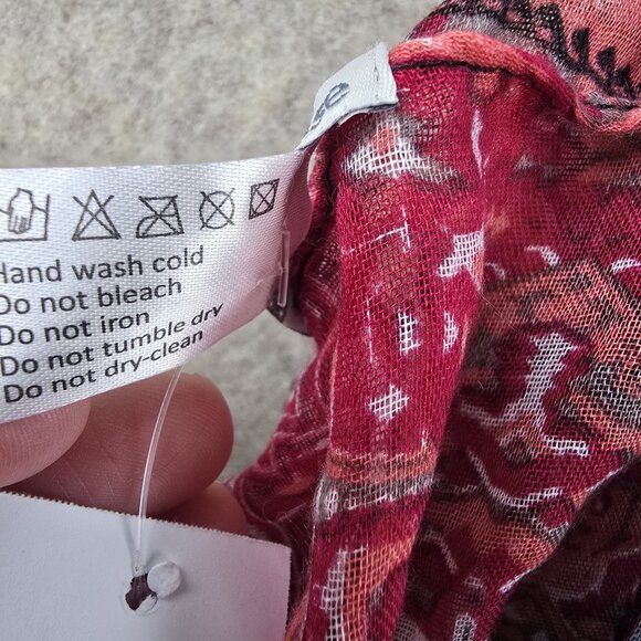Charlotte Russe Infinity Scarf Pink & Red Paisley Boho Pattern Lightweight - Picture 5 of 5